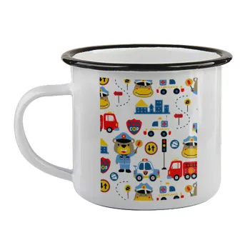 Rescue team cartoon, Κούπα εμαγιέ με μαύρο χείλος 360ml