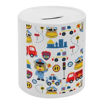 Rescue team cartoon, Κουμπαράς πορσελάνης με τάπα