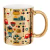 Mug ceramic, gold mirror, 330ml