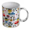 Mug ceramic, silver mirror, 330ml