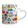 Mug heart handle, ceramic, 330ml
