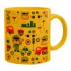 Ceramic coffee mug yellow, 330ml