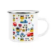 Metallic enamel cup white 360ml
