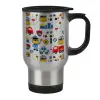 Stainless steel travel mug with lid, double wall 450ml
