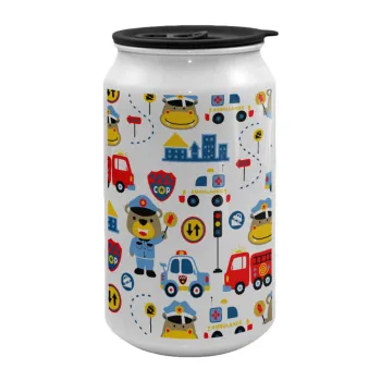 Rescue team cartoon, Κούπα ταξιδιού μεταλλική με καπάκι (tin-can) 500ml
