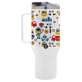 Rescue team cartoon, Mega Stainless steel Tumbler with lid, double wall 1,2L