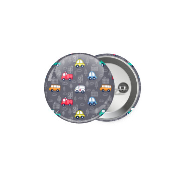 Hand drawn childish set with cars, Κονκάρδα παραμάνα 5.9cm