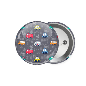 Hand drawn childish set with cars, Κονκάρδα παραμάνα 7.5cm