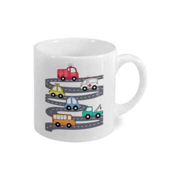 Hand drawn childish set with cars, Κουπάκι κεραμικό, για espresso 150ml
