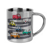 Hand drawn childish set with cars, Mug Stainless steel double wall 300ml