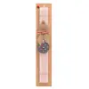 Easter Set, wooden keychain & scented flat Easter candle (30cm) (PINK)