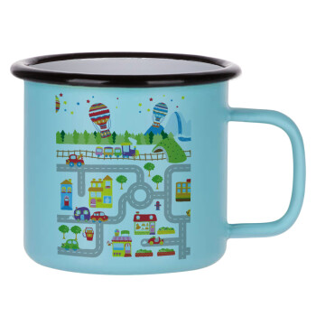 City road track maps, Κούπα Μεταλλική εμαγιέ ΜΑΤ σιέλ 360ml