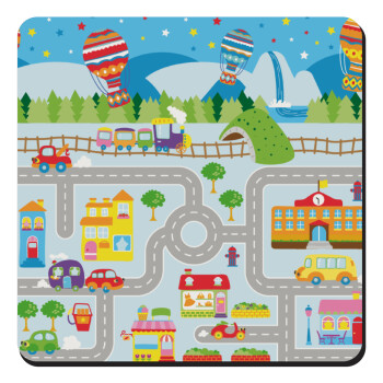 City road track maps, Τετράγωνο μαγνητάκι ξύλινο 9x9cm