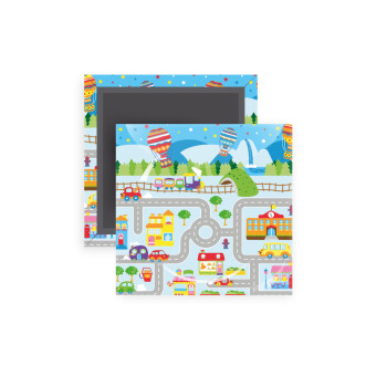 City road track maps, Μαγνητάκι ψυγείου τετράγωνο διάστασης 5x5cm