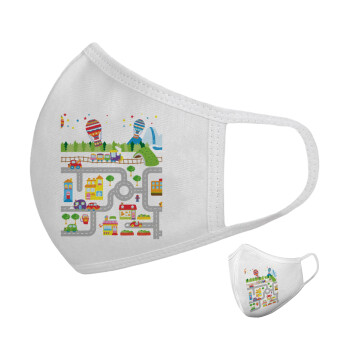 City road track maps, Μάσκα υφασμάτινη υψηλής άνεσης παιδική (Δώρο πλαστική θήκη)