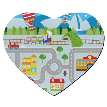 City road track maps, Mousepad heart 23x20cm