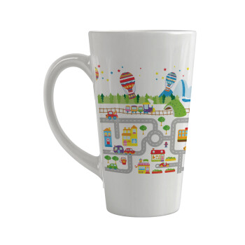 City road track maps, Κούπα κωνική Latte Μεγάλη, κεραμική, 450ml