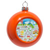 Orange Christmas tree ornament bauble 8cm