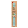 Easter Set, wooden keychain & aromatic flat Easter candle (30cm) (TURQUOISE)