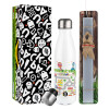 Easter candle, metallic white thermos bottle (500ml) & aromatic flat candle (30cm) (GRAY)