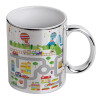 Mug ceramic, silver mirror, 330ml