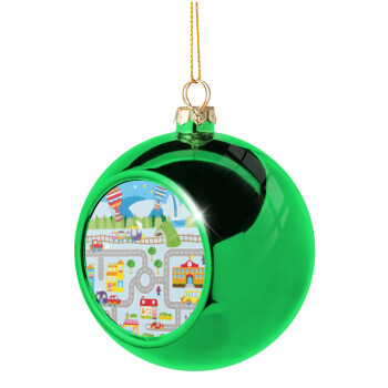 City road track maps, Χριστουγεννιάτικη μπάλα δένδρου Πράσινη 8cm