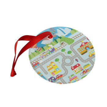 City road track maps, Christmas ornament glass 9cm