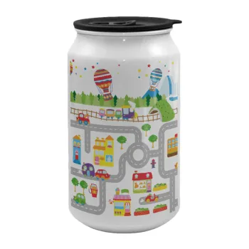 City road track maps, Κούπα ταξιδιού μεταλλική με καπάκι (tin-can) 500ml