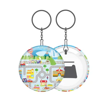 City road track maps, Μπρελόκ μεταλλικό 5cm με ανοιχτήρι