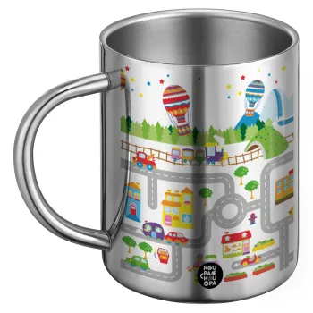 City road track maps, Ανοξείδωτη Μεταλλική Κούπα 450ml - Διπλού Τοιχώματος