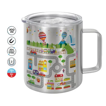 City road track maps, Mug Stainless steel double wall 300ml