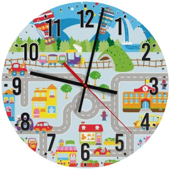 City road track maps, Ρολόι τοίχου ξύλινο (30cm)