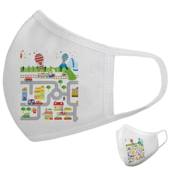 City road track maps, Μάσκα υφασμάτινη υψηλής άνεσης παιδική (Δώρο πλαστική θήκη)