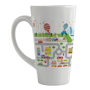 City road track maps, Κούπα κωνική Latte Μεγάλη, κεραμική, 450ml