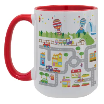 City road track maps, Κούπα Mega 15oz, κεραμική Κόκκινη, 450ml