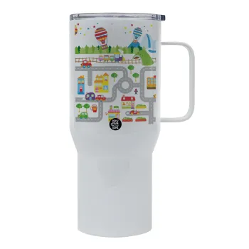 City road track maps, Tumbler με καπάκι, διπλού τοιχώματος (θερμό) 750L