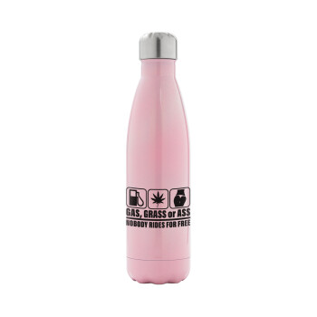 Gas, Grass or Ass, Metal mug thermos Pink Iridiscent (Stainless steel), double wall, 500ml