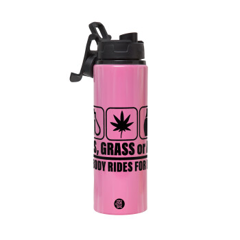 Gas, Grass or Ass, Metallic water bottle with safety lid, 850ml aluminum
