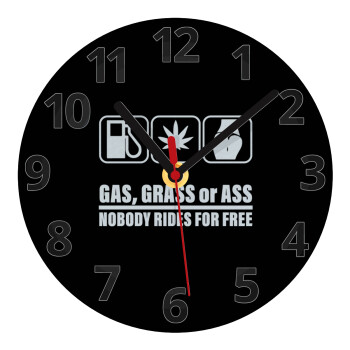 Gas, Grass or Ass, Ρολόι τοίχου γυάλινο (20cm)