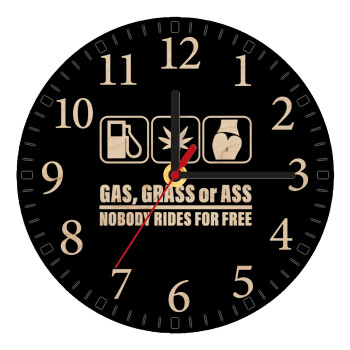 Gas, Grass or Ass, Ρολόι τοίχου ξύλινο plywood (20cm)