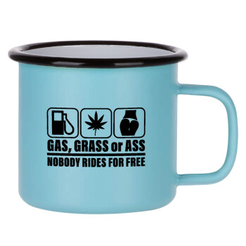 Gas, Grass or Ass, Κούπα Μεταλλική εμαγιέ ΜΑΤ σιέλ 360ml