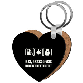 Gas, Grass or Ass, Μπρελόκ Ξύλινο καρδιά MDF