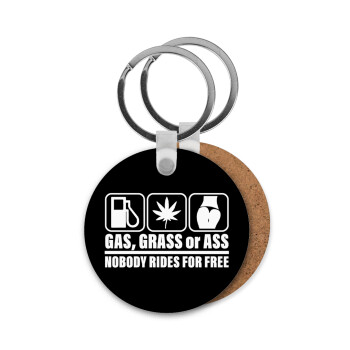 Gas, Grass or Ass, Μπρελόκ Ξύλινο στρογγυλό MDF Φ5cm