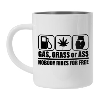 Gas, Grass or Ass, Mug Stainless steel double wall 300ml