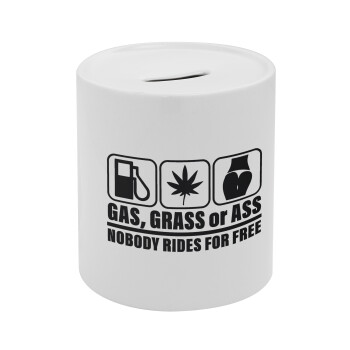 Gas, Grass or Ass, Κουμπαράς πορσελάνης με τάπα