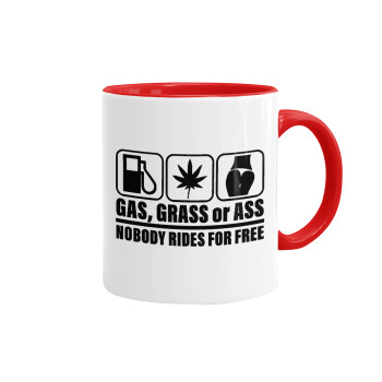Gas, Grass or Ass, Mug colored red, ceramic, 330ml