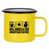 Metallic enamel MATT Yellow cup 360ml