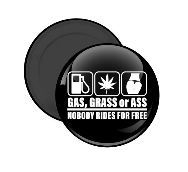 Gas — Round fridge magnet, 5cm