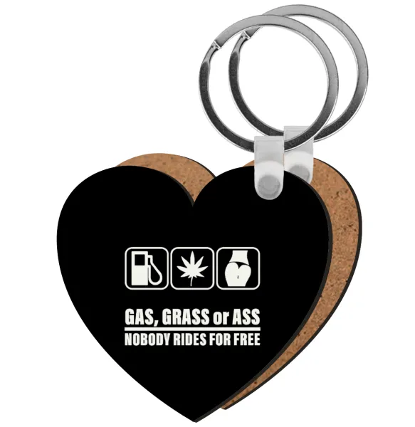 Gas — Heart wooden MDF keychain
