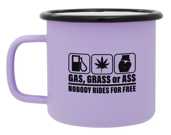 Gas — Metal enamel mug, matte light pastel purple, 360ml